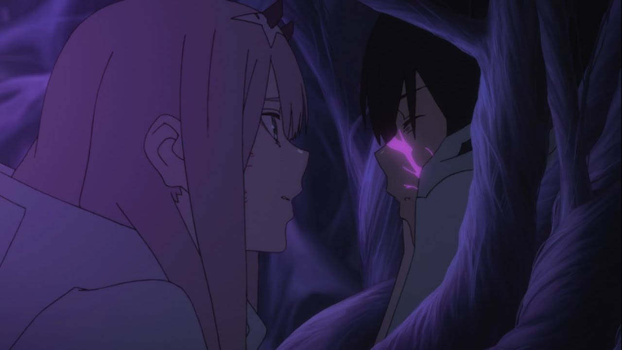 Зеро Ту рядом с Хиро — кадр из оригинального Darling in the Franxx